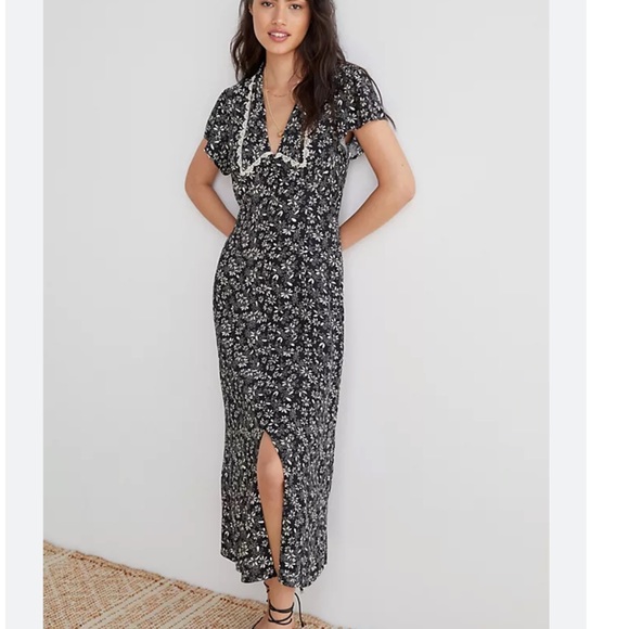 Anthropologie Dresses & Skirts - by Anthropologie Kat Peter Pan Collared Floral Midi Dress Size 6